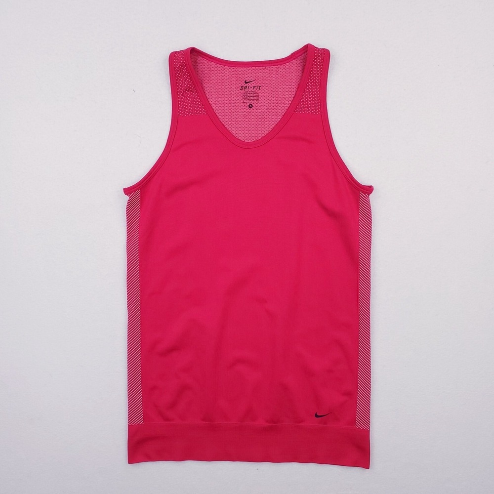 Nike Tank Top Womens Small Red Seamless Knit Sleeveless Shirt Gym Training